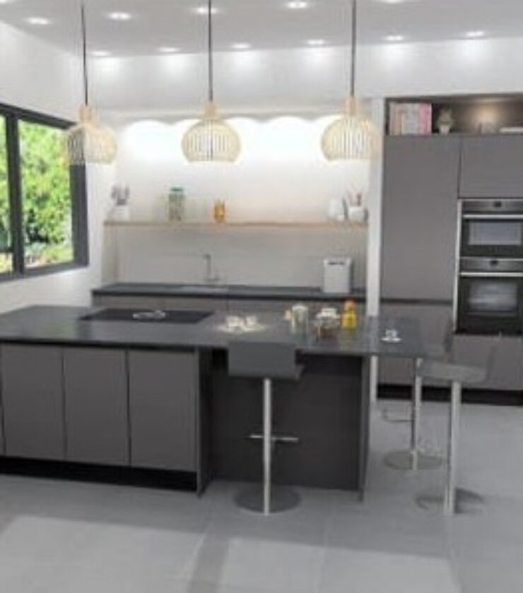 projection plan 3d conception et amenagement de cuisine