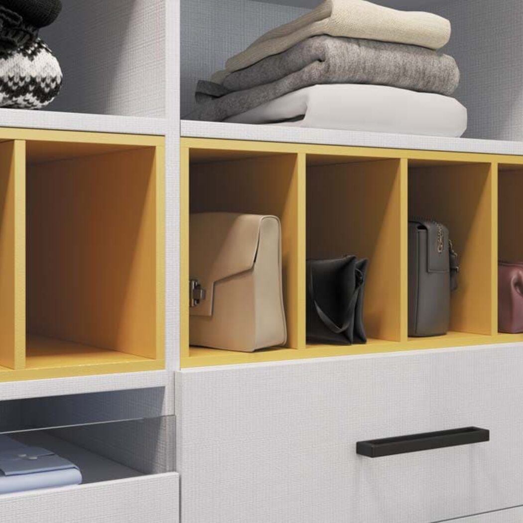 agencements mg montpellier amenagement dressing avec tiroirs de rangement de couleur deux tons