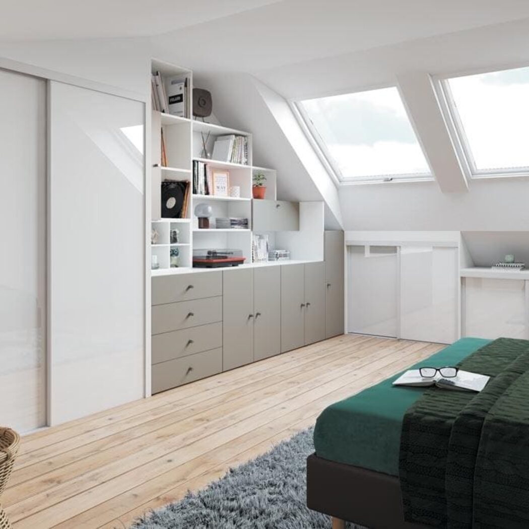 gencements mg montpellier amenagement dressing et bibliotheque gris blanc sur mesure