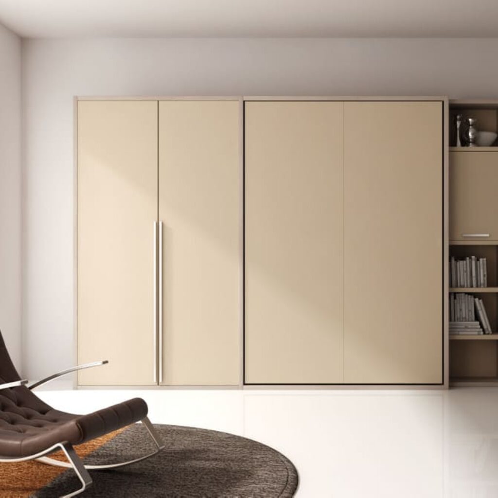 agencements mg montpellier amenagement porte de placard et lit escamotable sur mesure en position fermé