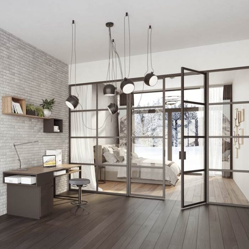 agencements mg montpellier amenagement verriere anthracite et bureau anthracite chene halifax naturel sur mesure