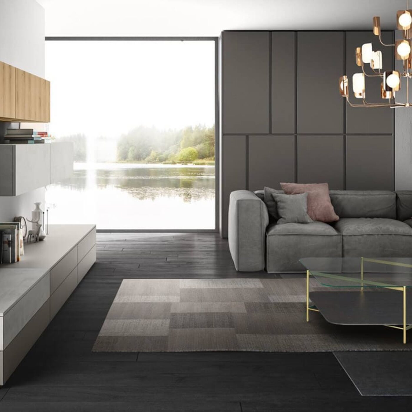 agencements mg montpellier amenagement sejour living meubl tv étagere supérieur éclairage led