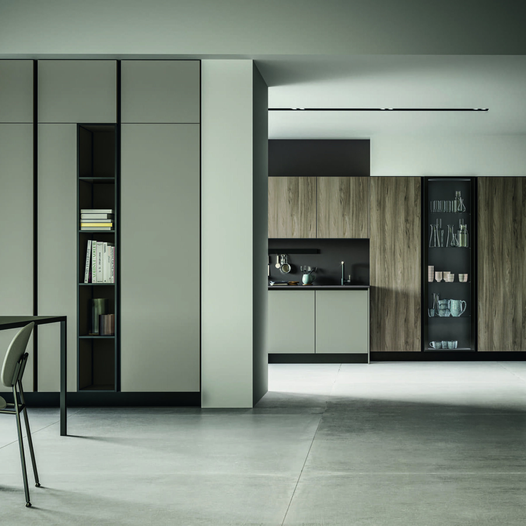 agencements mg montpellier cuisine italienne moderne en u ouverte modele round sur mesure