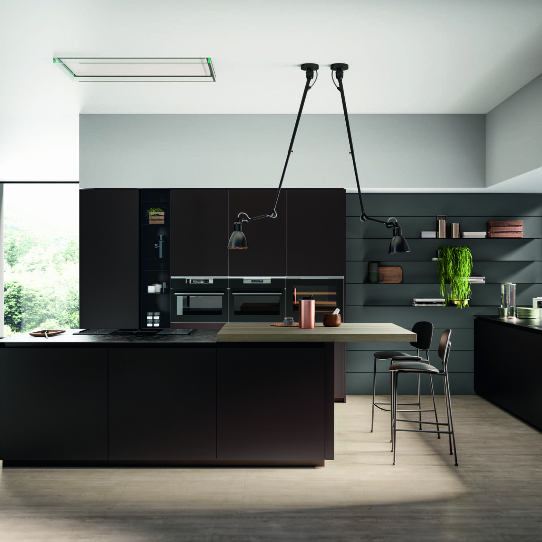 glass 2 agencements mg montpellier cuisine italienneeclairage à led plateau suspendu petit dejeuner en bois