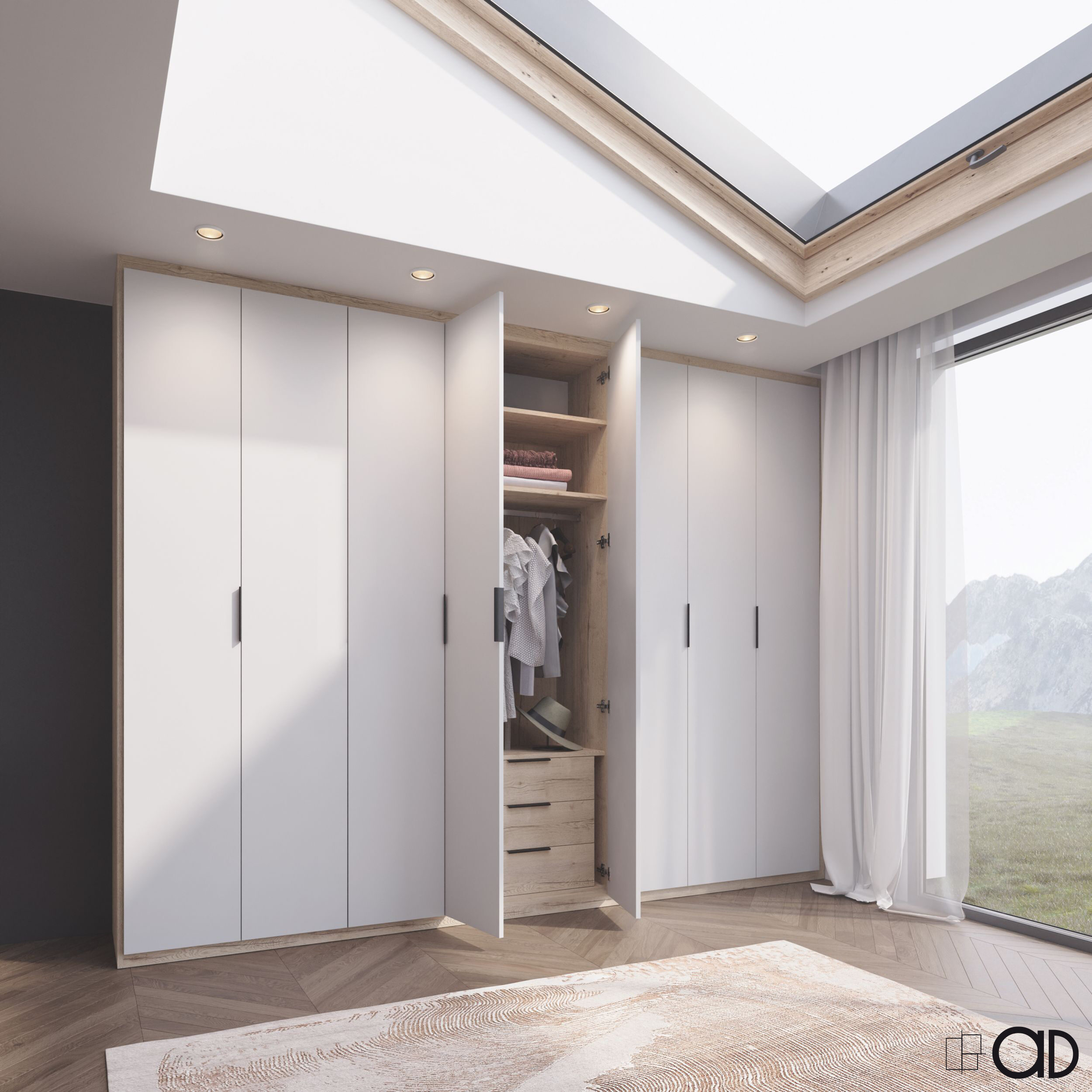 portes battantes placard sur mesure blanc mat Agencements MG Montpellier