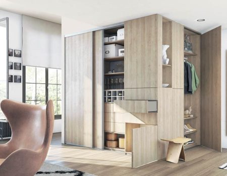 agencements mg montpellier amenagement dressing chene bardolino naturel portes coulissantes fermées