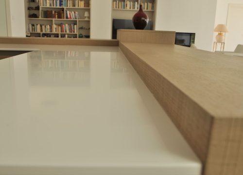 Bibliotheque cuisine meuble TV laqué agencement mg montpellier