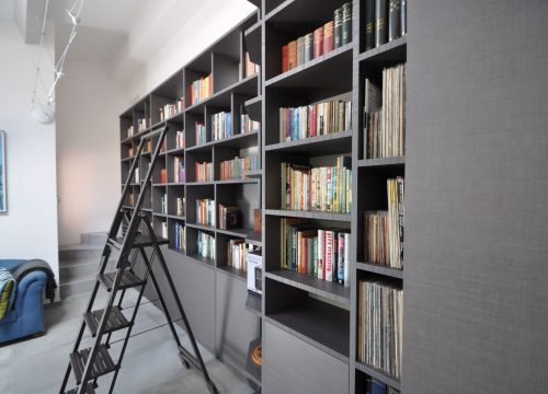 Bibliotheque de grande hauteur étagères de rangement agencement mg montpellier